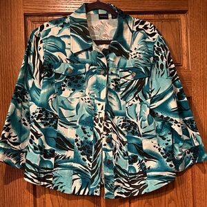 Westbound Teal and Black Patterned Jacket
